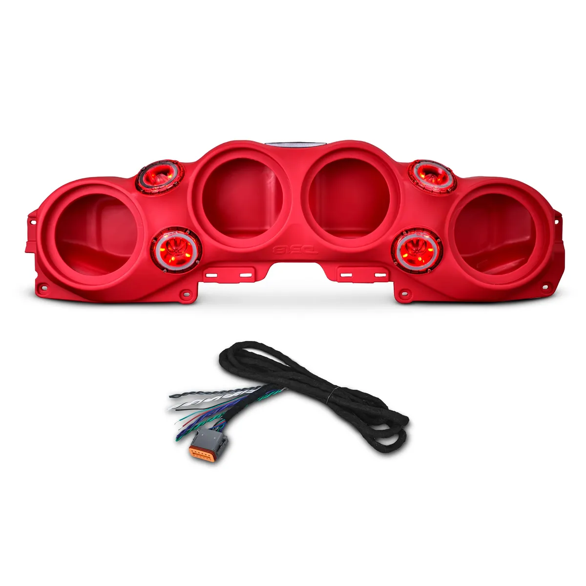 Fits 4 x 8” Speakers (Not Included) | 4 x Pro- Tw4l Included | 1 x Jl-Sbarharness Included | 2018-2023 | Red 2018-2023 Jl/Jlu/Jt 2 x 8” Overhead Soundbar System (Speakers Not product image