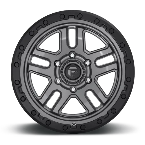 Fuel Off-Road Aluminum Wheels 17X9 AMMO D701 6 On 139.7 Matte Gunmetal Gray W/Black Bead Ring 106.1 Bore 1 Offset 5 Spoke Fuel Off Road Wheels