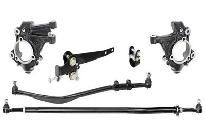 Rock Jock Currectlync JL/JT High Steer Kit for Stabilizer Shock Incl Knuckles Drag Link Tie Rod Trac Bar Reloc/Shock Mount Axle Shock Tie Rod Clamp