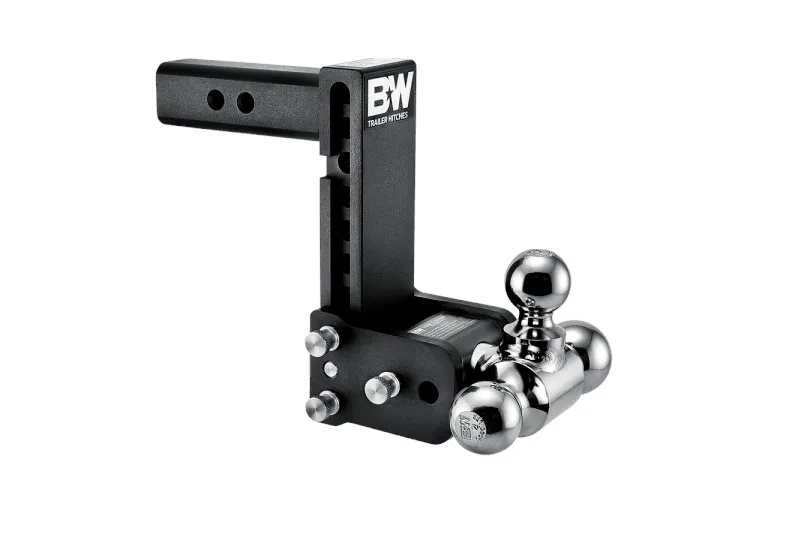 B&W Hitches Tow & Stow 2in Tri-Ball Receiver Hitch, Black, 7in Drop-7.5in Rise product image
