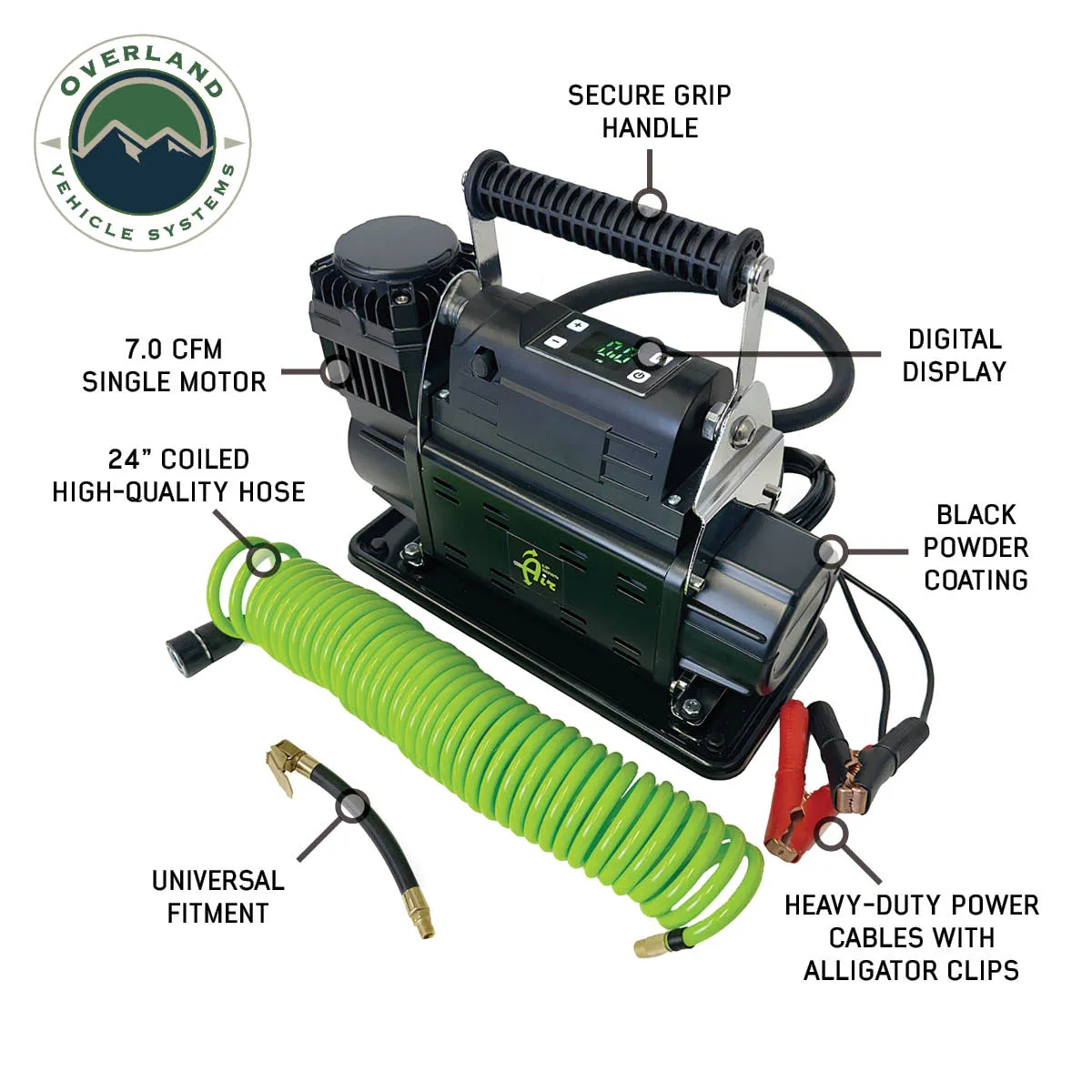 EGOI Portable Air Compressor System 12.3 CFM With Digital Control Panel, Storage Bag, Hose & Attachments Dual Motor Up Down Air product image