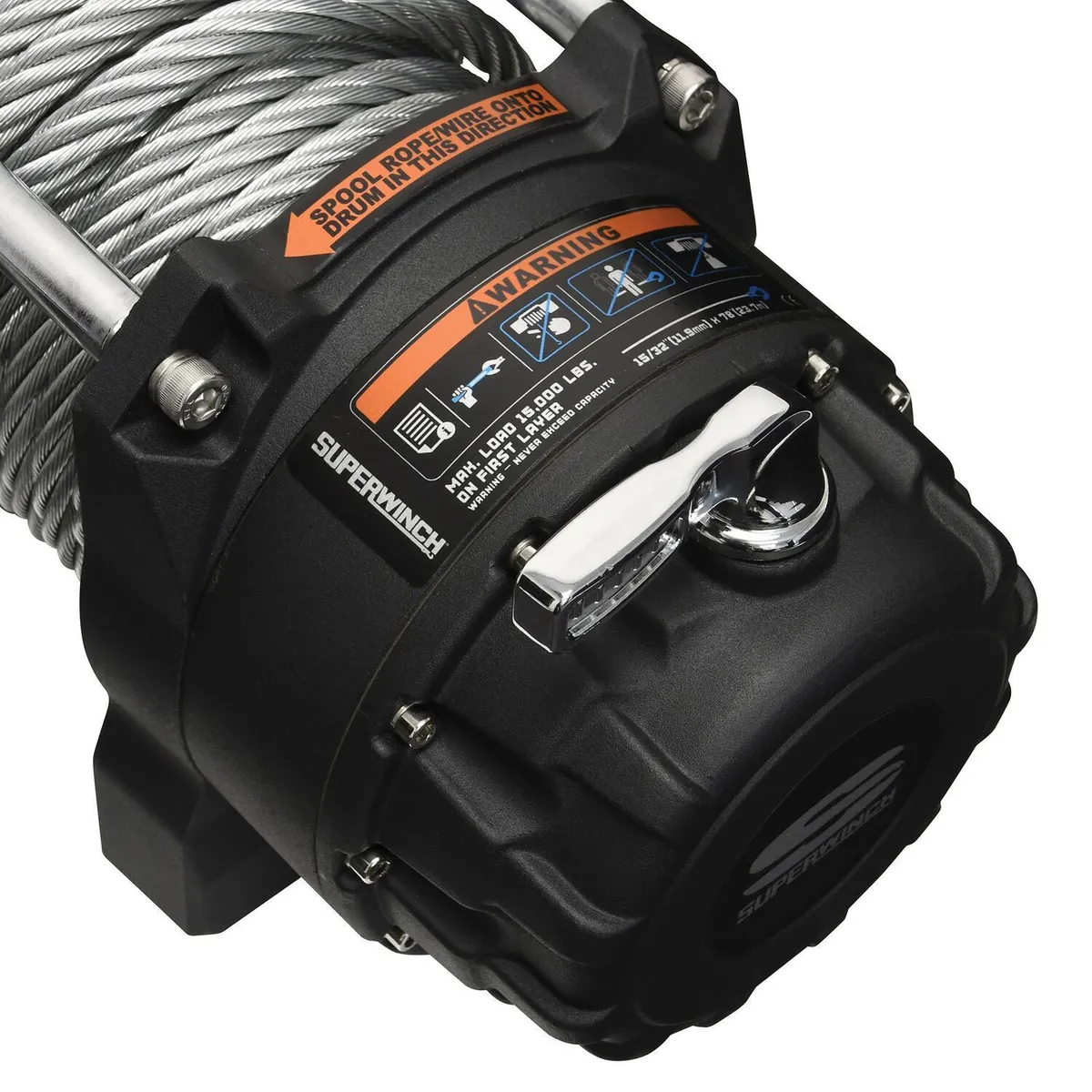 Tiger Shark 15000 15000lb 12V DC Winch with Steel Wire Rope Black - 1515000 product image