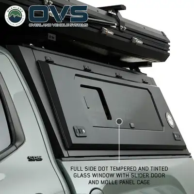 Overland Vehicle Systems Overland Expedition Pro Plus Truck Cap W Full Wing Window Doors Front and Rear Windows and 3rd Brake Light 20-26 Jeep Gladiator Overland Vehicle Systems 70200003