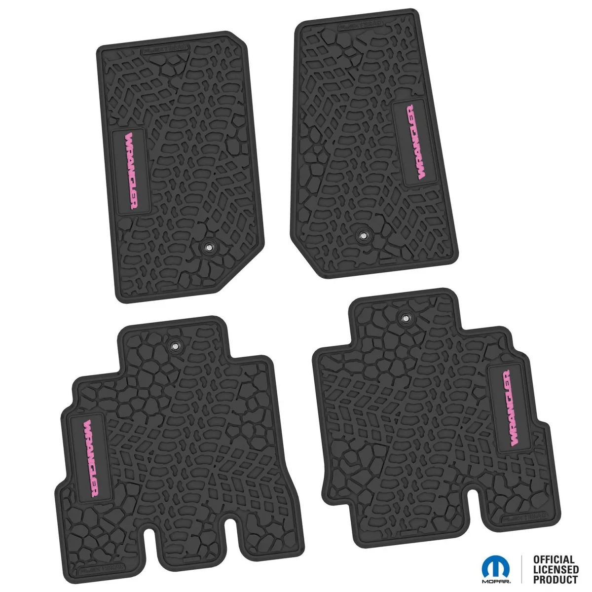 07-13 Jeep JKU 4 Dr Front and Rear -Tire Tread/Scorched Earth Scene w/ Wrangler Insert - Black w/ Red Insert product image