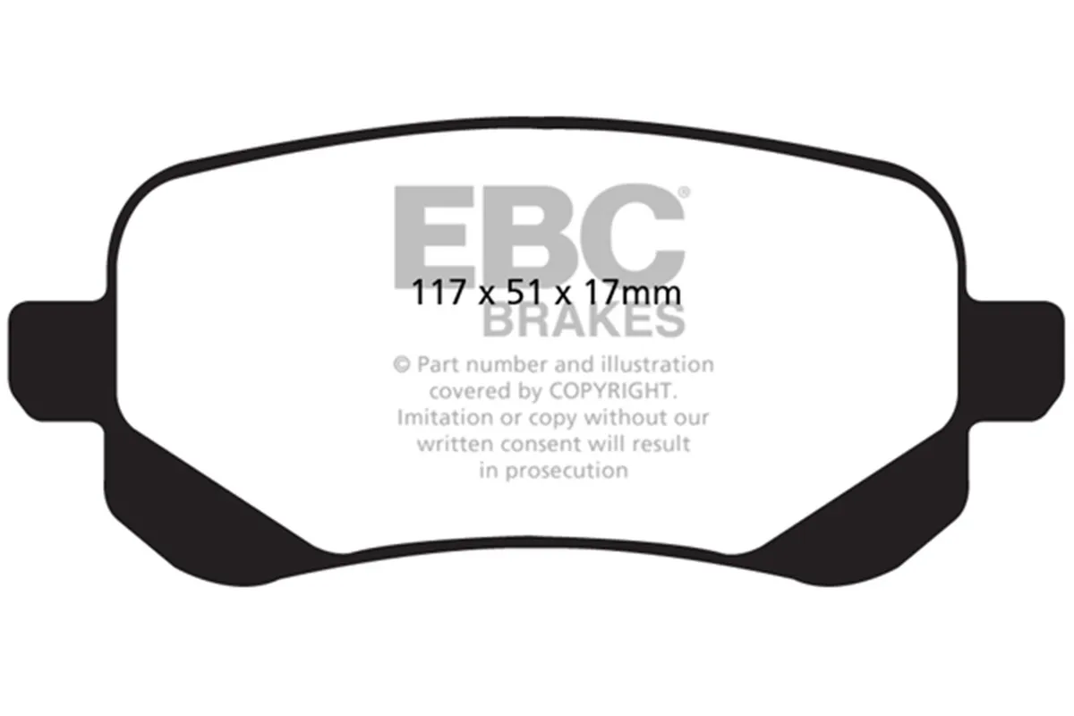 EBC Brakes Truck/SUV Extra Duty Brake Pads; FMSI Pad No. D1326; Solid; 305mm Dia.; 33mm Height; 12mm Thick; 72.5mm Center Hole Dia.; Pad Dimensions: 117 x 52 x 17mm;