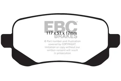 EBC Brakes Truck/SUV Extra Duty Brake Pads; FMSI Pad No. D1326; Solid; 305mm Dia.; 33mm Height; 12mm Thick; 72.5mm Center Hole Dia.; Pad Dimensions: 117 x 52 x 17mm;