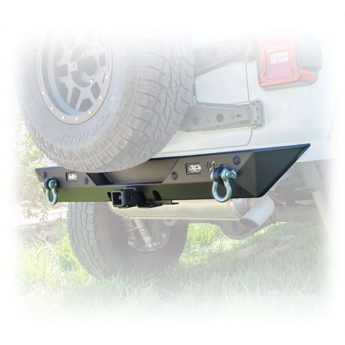 Jeep JL Rear Bumper with LED Pod Lights & Hitch Receiver – Minimalist | 2018–2025 product image