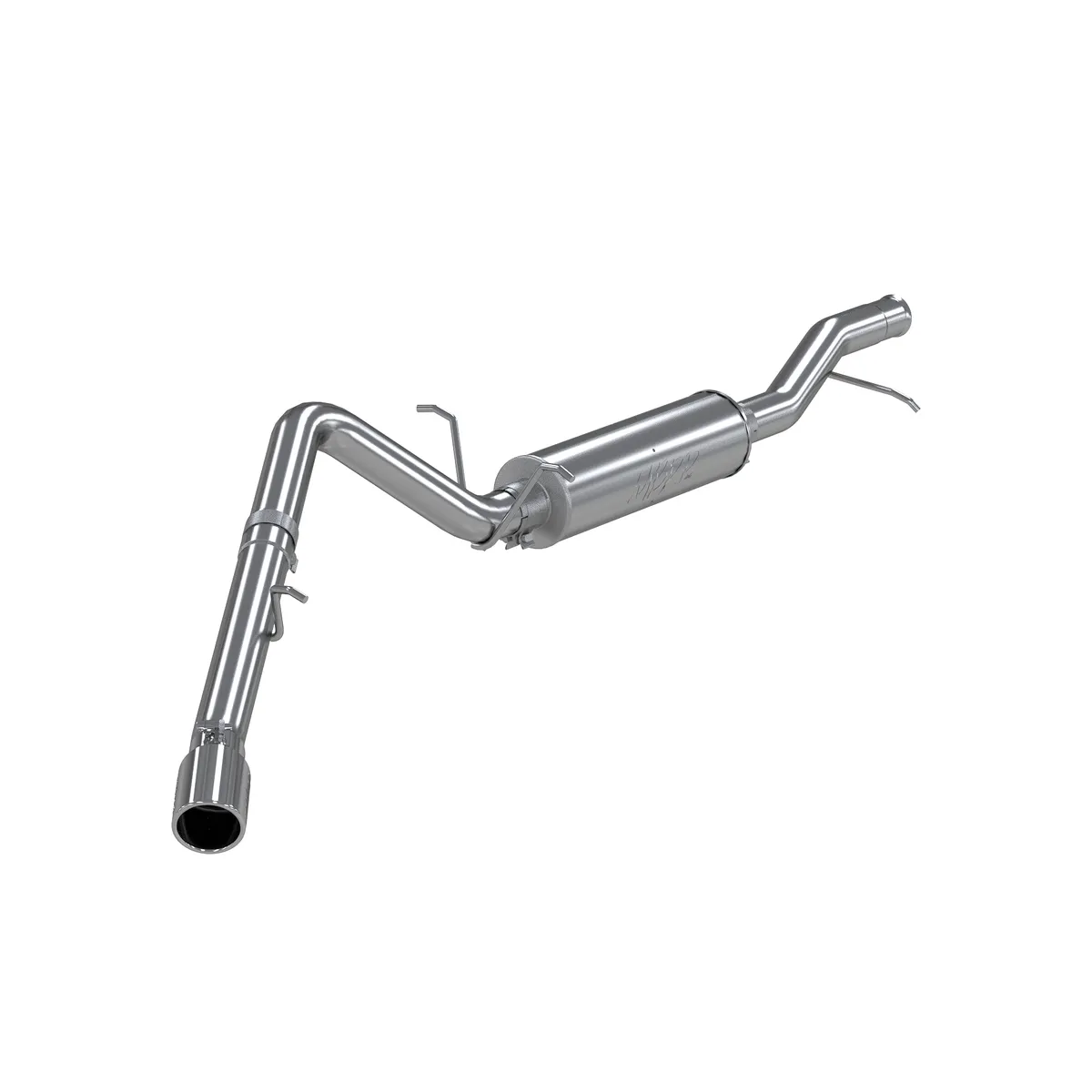Armor Plus Cat Back Exhaust System; 3 in.; Incl. Ext. Pipe/Muffler/Over Axle Pipe/Tailpipe/Hardware/4 in. OD Tip; Single Side Exit; T409 Stainless Steel; product image