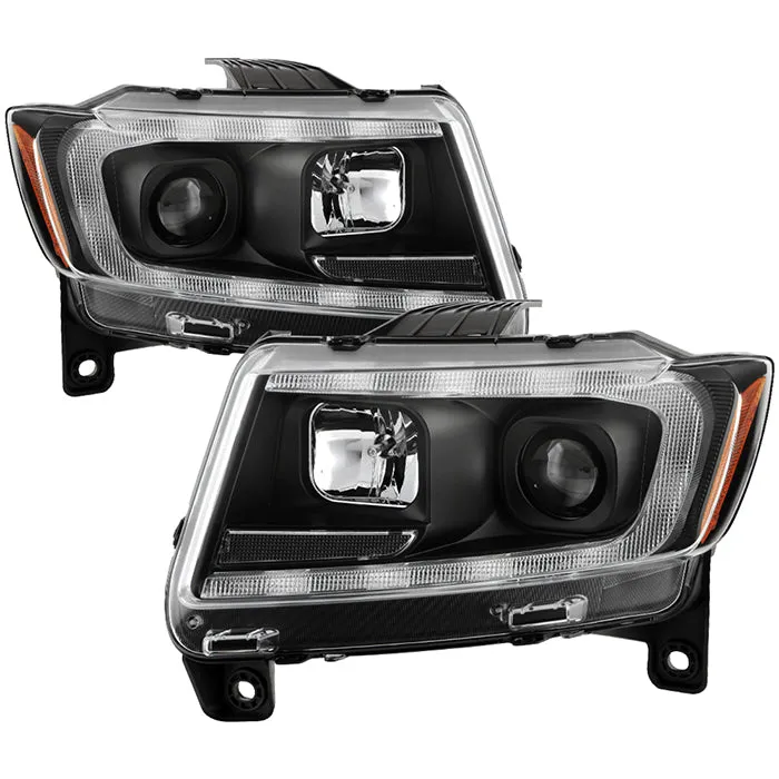 Spyder Auto ( Spyder Signature ) Jeep Grand Cherokee 11-13 Xenon/HID Model Only ( Not Compatible With Halogen Model ) Light Bar Projector Headlights - Black - Low Beam-D1S(Not Included) ; High Beam-H1(Included) ; Signal-LED