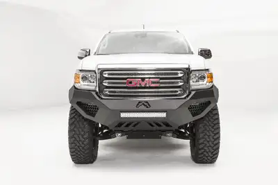 Fab Fours Vengeance Front Bumper; 2 Stage Black Powder Coated; No Guard;