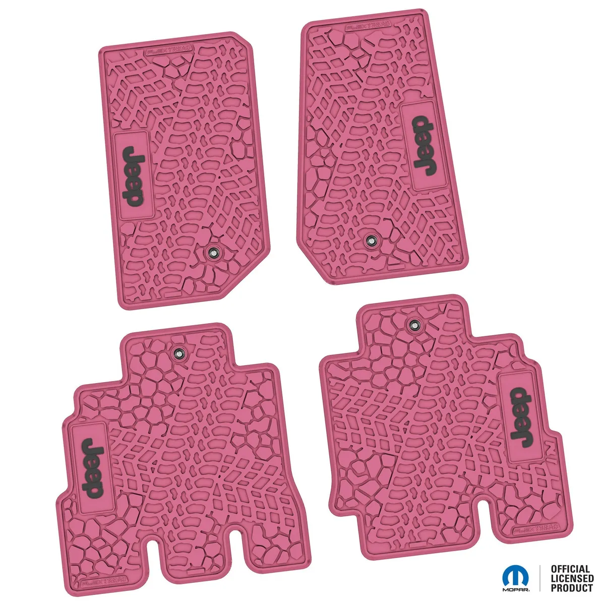 07-13 Jeep JKU 4 Dr Front and Rear -Tire Tread/Scorched Earth Scene w/ JEEP Insert - Black w/ Red Insert product image