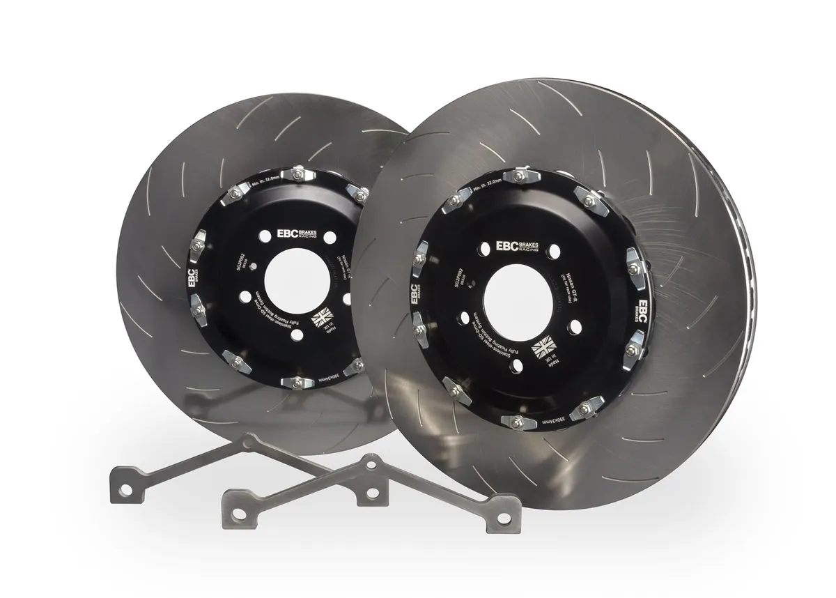 EBC Brake Pad Disc Rotor Kit; Set Of Yellowstuff Brake Pads/2-Piece Fully-Floating Brake Discs; product image