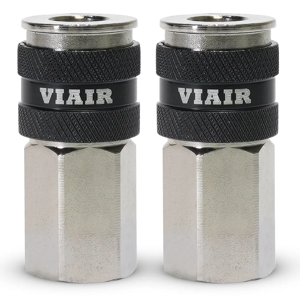 "3/8"" NPT - (M) Automatic Coupler - Steel / Nickel Plated w/ black sleeve & No Logo-10pc" product image