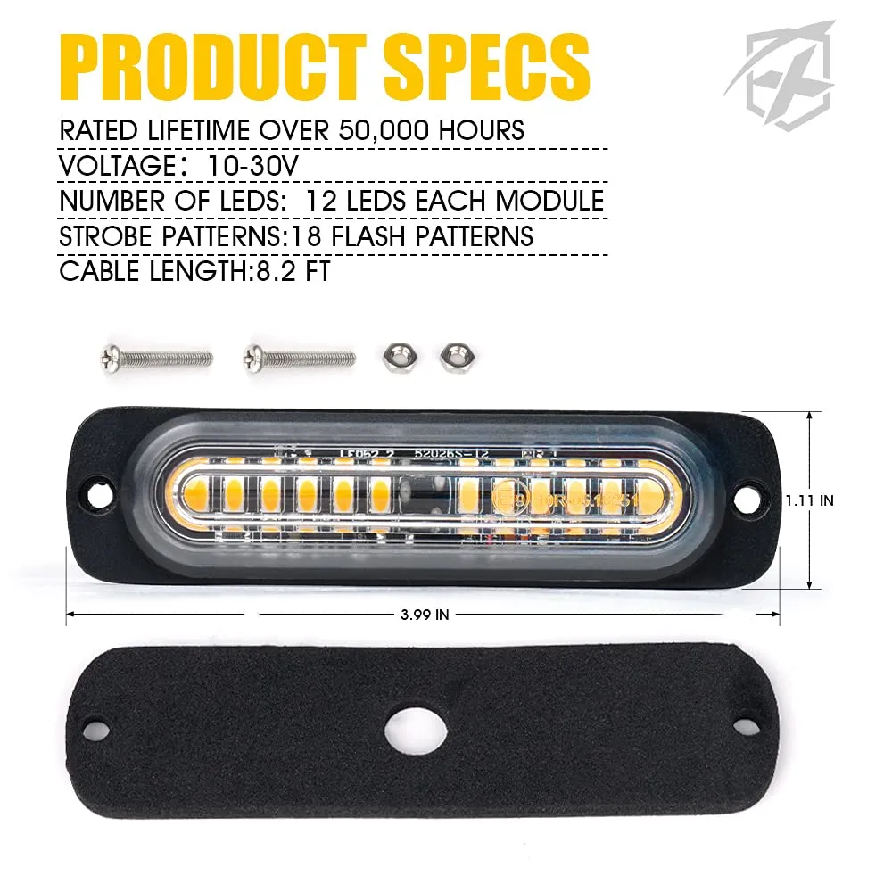 Flush Mount Side Marker Emergency Strobe Light - Set of 4 | Alert 12 Series product image