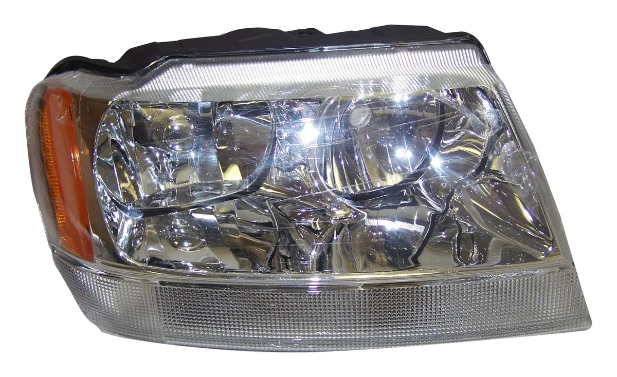 Head Light Assembly; Right; Fits 2001-2004 Jeep WG Europe Grand Cherokee; w/LHD; Sport And Premium Models; w/o Leveling System; Incl. Bulbs/Harness; product image