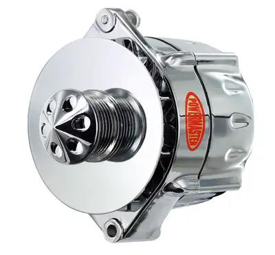 Power Master Smooth Look™ Alternator; 12si; 100 Amp; 75 Idle; 6 Groove Pulley; Baffle And Cone; Chrome;