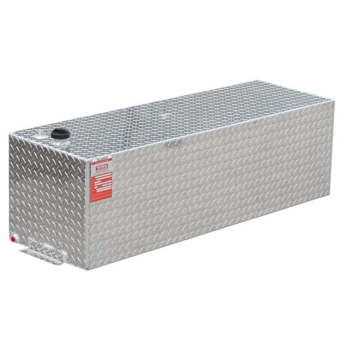 42 Gallon Black Rectangle Diamond Plate Alum Gasoline Auxilary Tank W/Fuel Picku product image