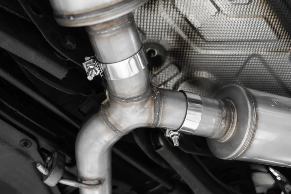 Armor Lite Cat Back Performance Exhaust System; 3 in.; Aluminized Steel; Dual Split Rear; W/5 in. OD. Tips; product image