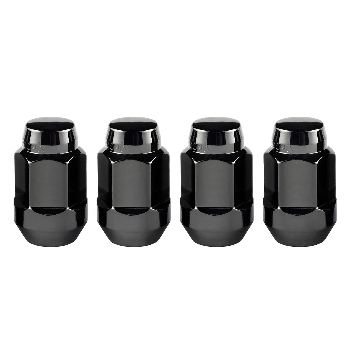Hex Lug Nut 1/220 Cone Seat Bulge 3/4 Hex 1.45 in Oal Black (4 Pk) product image