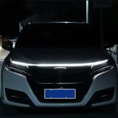 Race Sport LED Knight Rider Scanning Hood Brow DRL Flex Cool White Kit for Cars and Jeeps Race Sport Lighting