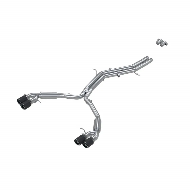 T304 Stainless Steel 2.5 Inch Resonator Back Dual Rear Quad Carbon Fiber Tips 18-Up Audi S5 Coupe/S4 Sedan MBRP product image