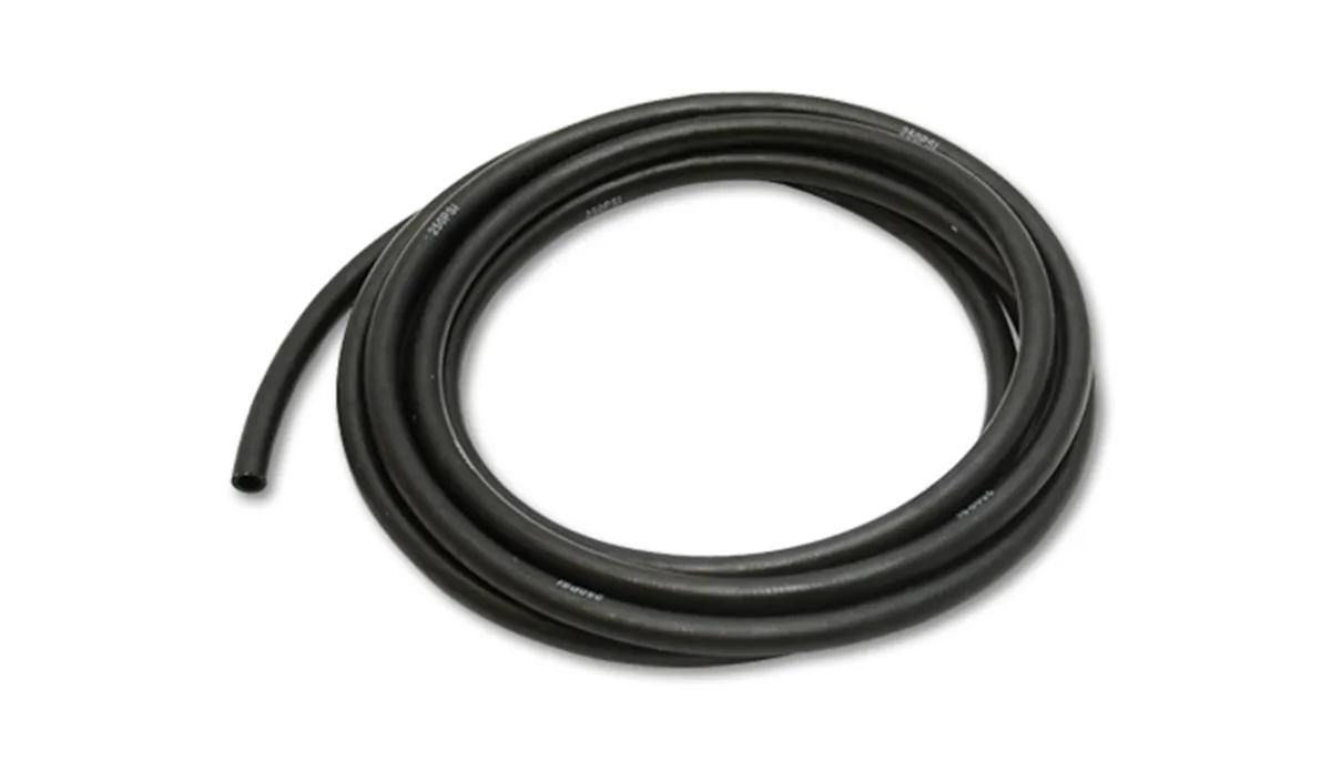 Push On Style Flex Hose; -10AN; 0.625 in. Hose ID; 0.906 in. Hose OD; 6 in. Minumum Bend Radius; 250 PSI Operating Pressure; 50ft. Roll; Nitrile Rubber; product image