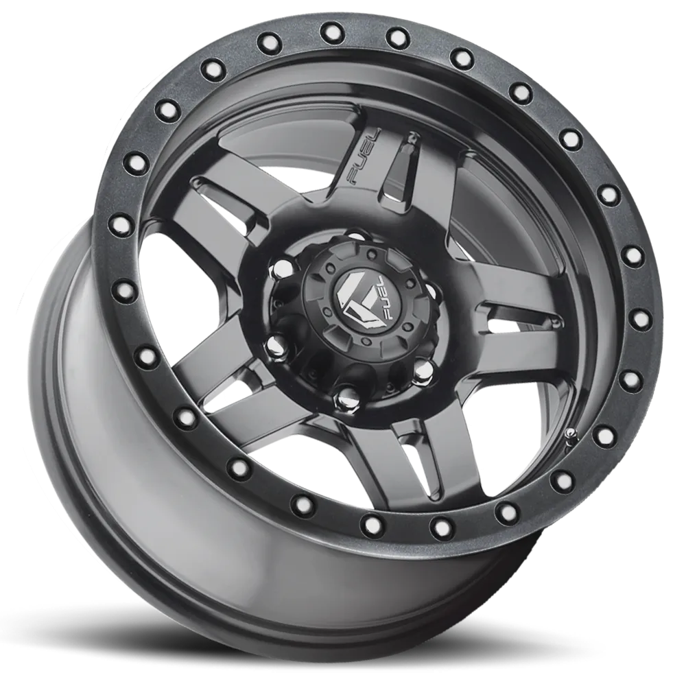 Fuel Off-Road Aluminum Wheels 17X8.5 Anza D558 6 On 139.7 Matte Gunmetal Gray 78.1 Bore 6 Offset 5 Spoke Fuel Off Road Wheels