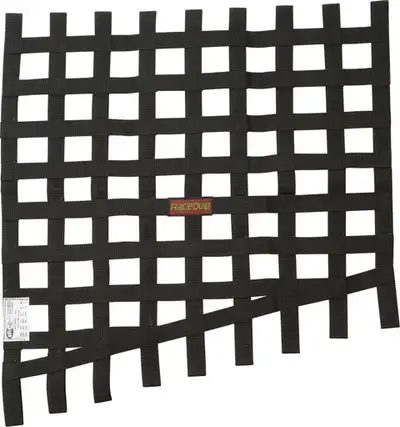 Racequip Ribbon Style Drag Race Window Net Sfi 27.1 Certified; Black 2418h x 23 w