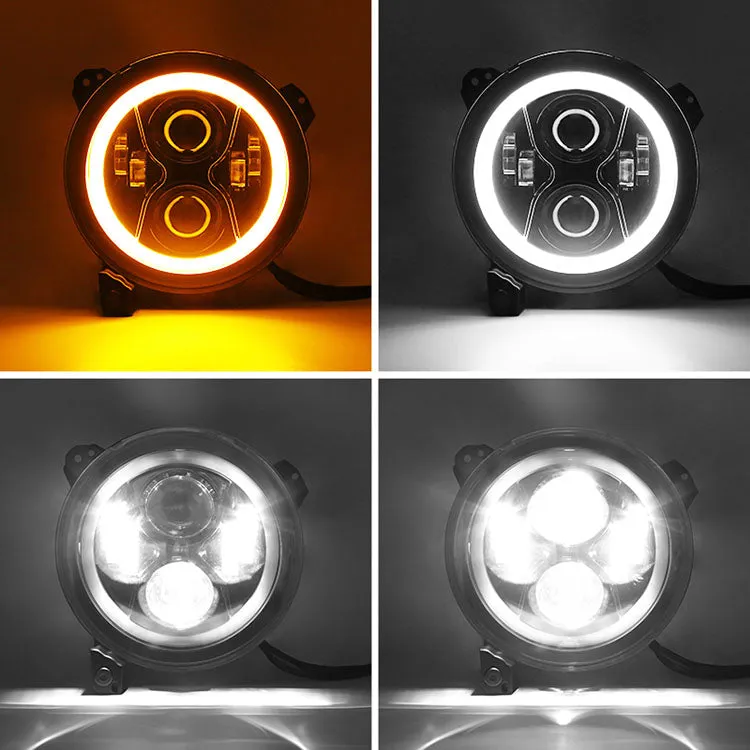 Upgrade 9'' Jeep Halo Headlights & Fog Lights with DRL for 2018-Later Jeep Wrangler JL & Gladiator JT product image