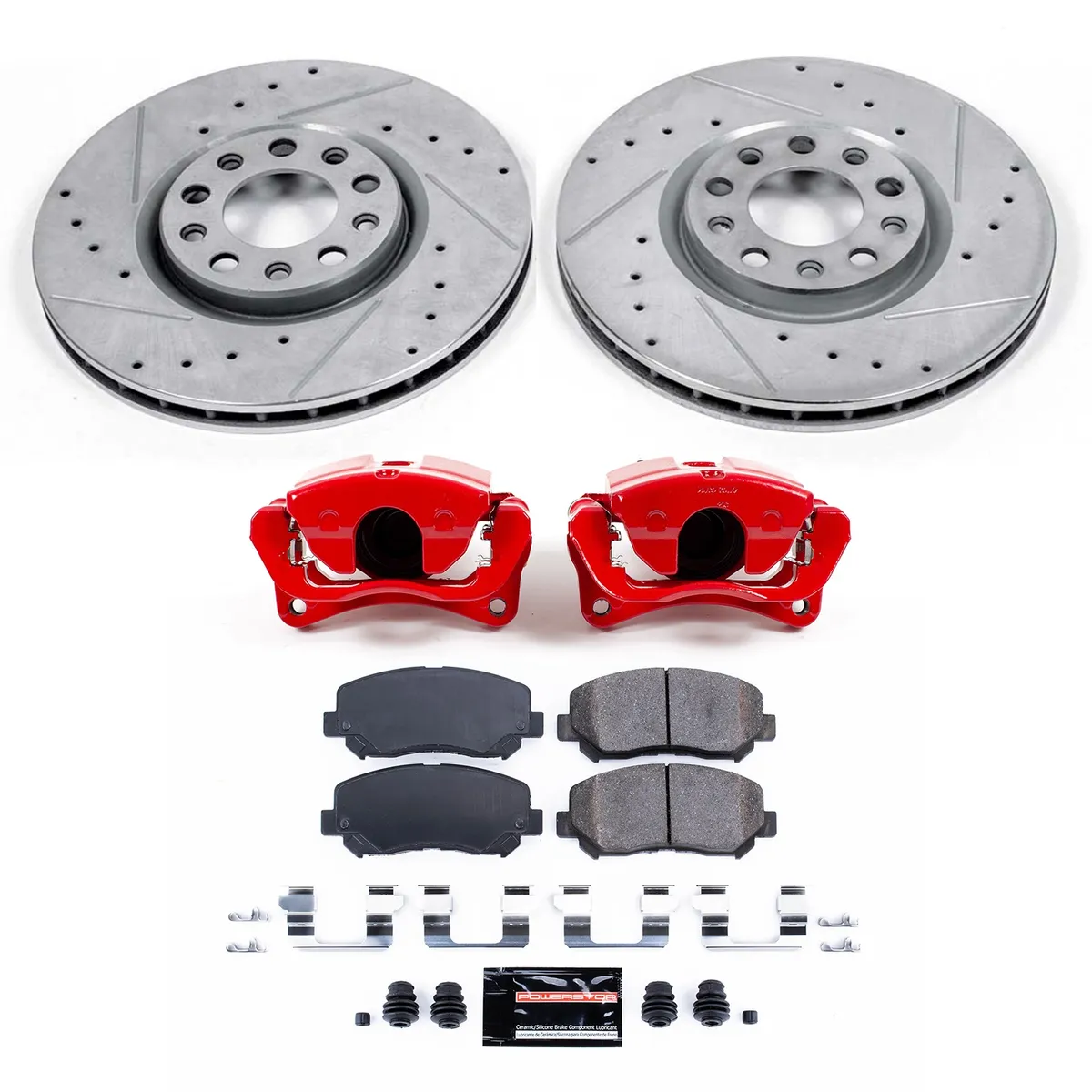Z23 Evolution Sport Upgrade Kit: Drilled/Slotted Rotors; Carbon-Fiber Ceramic Pads; Powder Coated Calipers product image