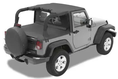 Bestop Jeep Bikini Top Header Targa Bikini Tops For Jeep 2007-2009 Wrangler JK 2 Door Black Diamond Fabric Bestop