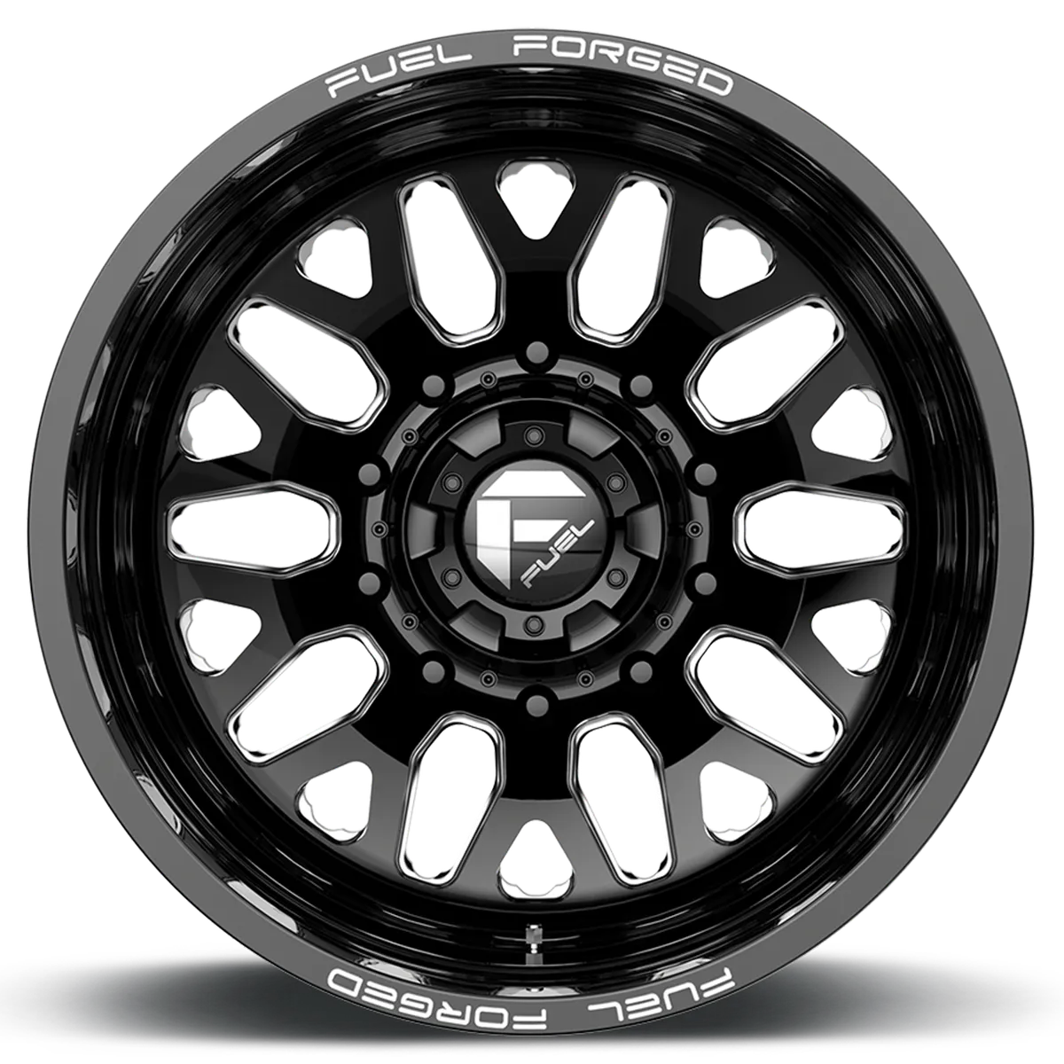 Dually Wheels 22X8.5 FF19D Dually DE19 BK 10 On 225 Gloss Black Milled 170.1 Bore -202 Offset Outer Dually Fuel Off Road Wheels product image