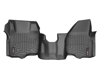 Weathertech 2011 + Ford F250/F350/F450/F550 Black Front FloorLiner Over the hump SuperCab & SuperCrew does not fit vehicles with floor-mounted shifters