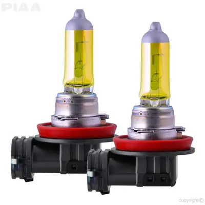PIAA H11 Solar Yellow Replacement Bulb; 12V; 55W; 2500K; Twin Pack;