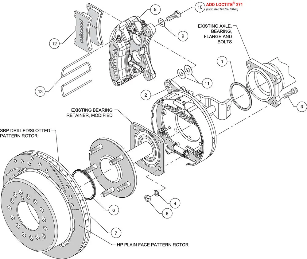 1957 - 1964 Chevrolet Forged Dynapro Low-Profile Rear Parking Brake Kit - 140-11827 product image
