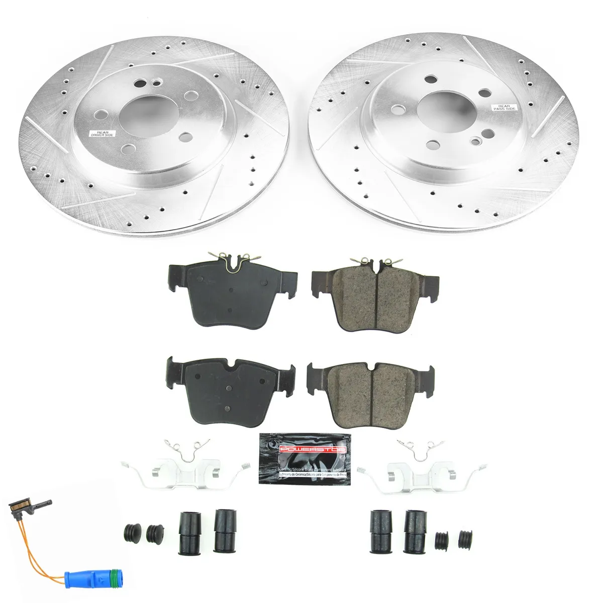 Z23 Evolution Sport Upgrade Kit: Drilled/Slotted Rotors; Carbon-Fiber Ceramic Pads W/Hardware; Pad Sensors product image