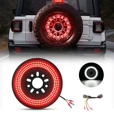 LED Factory Mart Full-Surface LED Jeep Spare Tire Light with Brake & Reverse Function for Wrangler JK