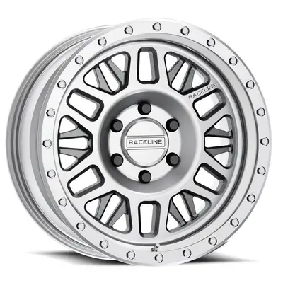 Raceline Wheels Aluminum Wheels 18x9 Ryno 951MC Machined Silver 18 Offset 6 on 139.7 Bolt Pattern 106.1 Bore Raceline