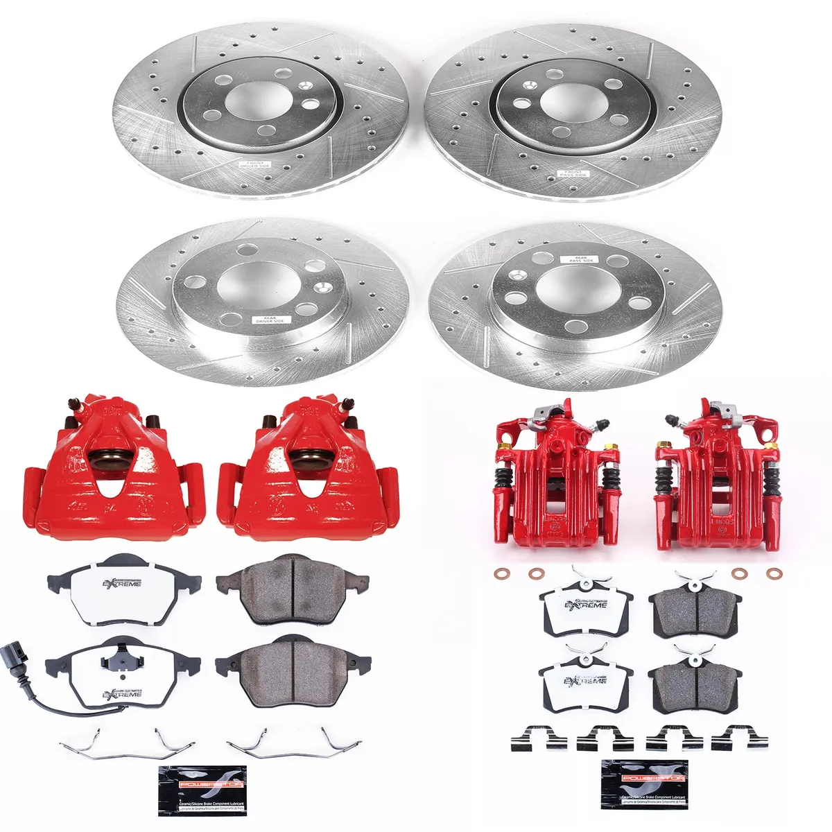 Z26 Street Warrior Upgrade Kit: Drilled/Slotted Rotors; Carbon-Fiber Ceramic Pads; Powder Coated Calipers product image