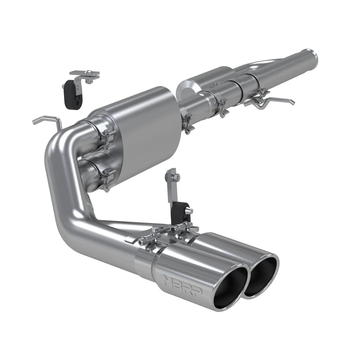 Armor Lite Cat Back Exhaust System; 3in.; Fits w/One Piece Driveshaft; Incl. Front Pipe/Ext. Pipe/Muffler/Tailpipes/4 in. OD Tips; Pre Axle Dual Side Exit; Aluminized; product image