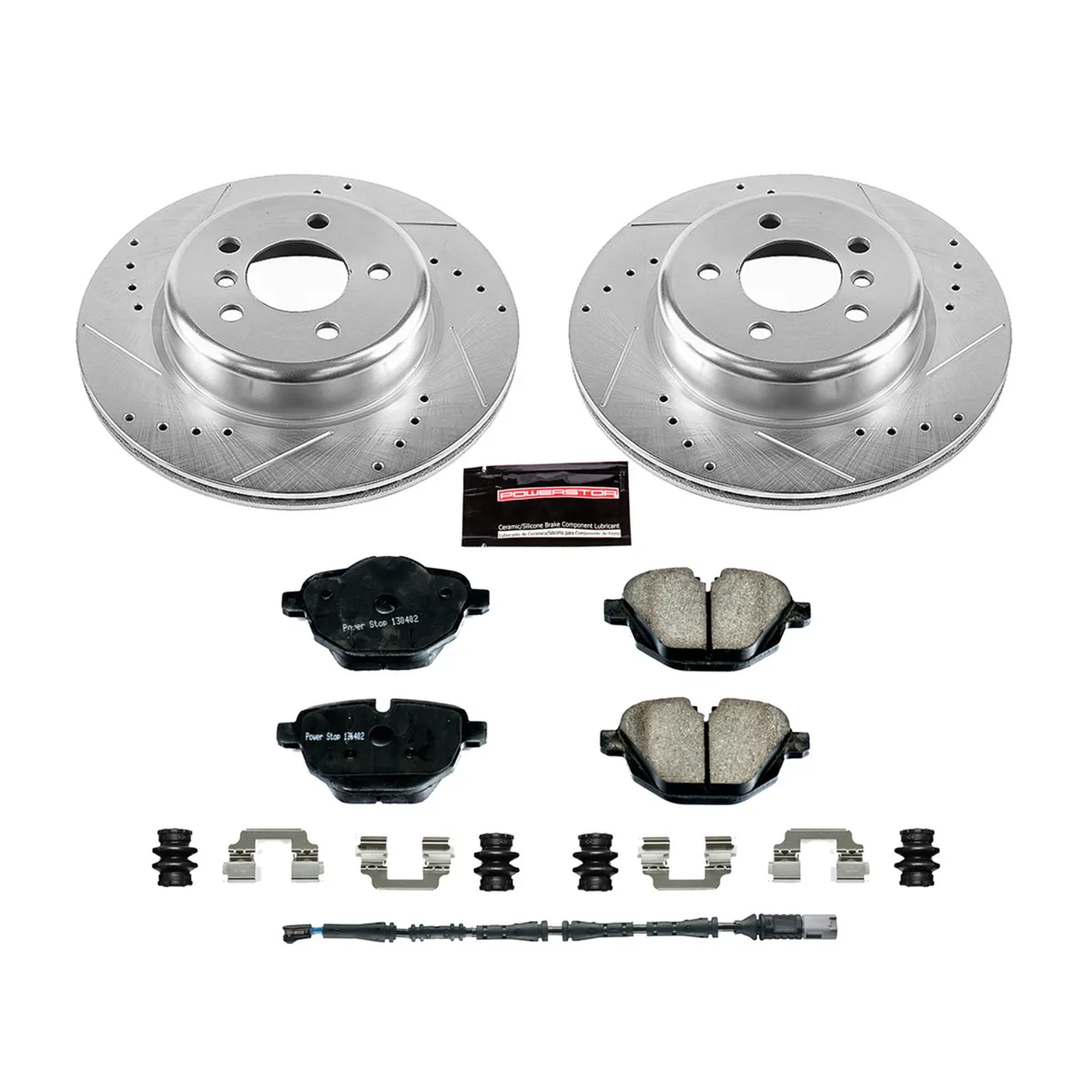Z23 Evolution Sport Upgrade Kit: Drilled/Slotted Rotors; Carbon-Fiber Ceramic Pads W/Hardware; Pad Sensors product image