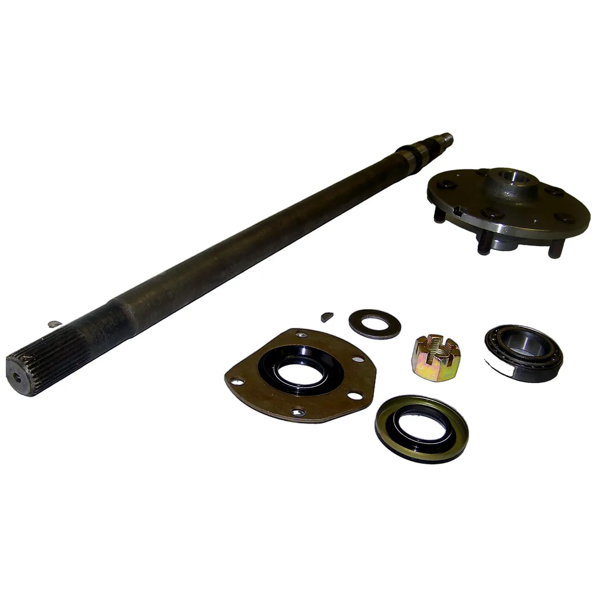 1982-1986 CJ-7 CJ Right (Passenger Side); Includes Axle Shaft (31-1/2in long) Hub Bearing Seals Nut Washers Key & Instruction Sheet 1982-1986 CJ-8 CJ Right (Passenger Side); Includes Axle Shaft (31-1/2in long) Hub Bearing Seals Nut Washers K product image