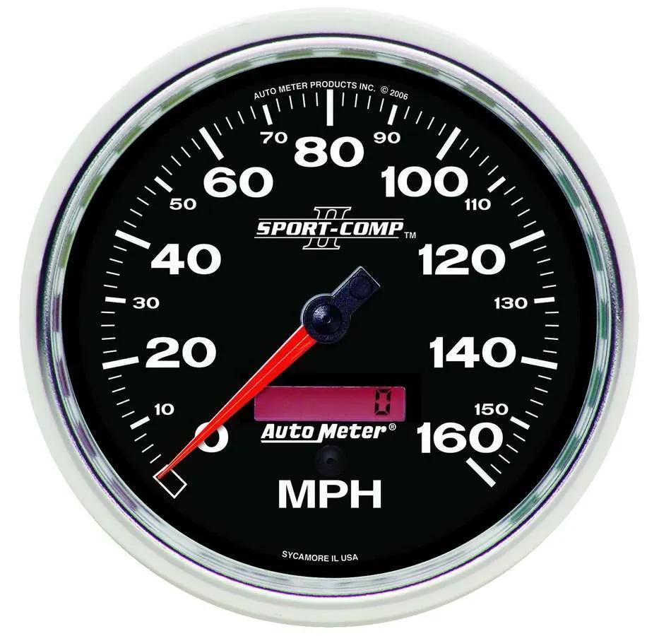 AutoMeter Gauge, Speedometer, 5", 160mph, Elec. Programmable, Sport-Comp II