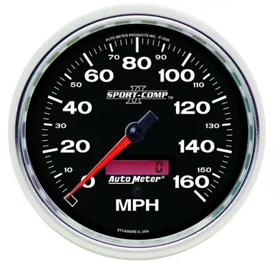 AutoMeter Gauge, Speedometer, 5", 160mph, Elec. Programmable, Sport-Comp II