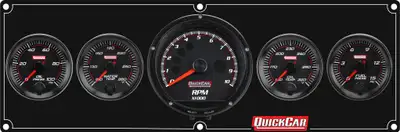 Quickcar Racing Products Redline 4-1 Gauge Panel OP/WT/OT/FP w/Recall Tac