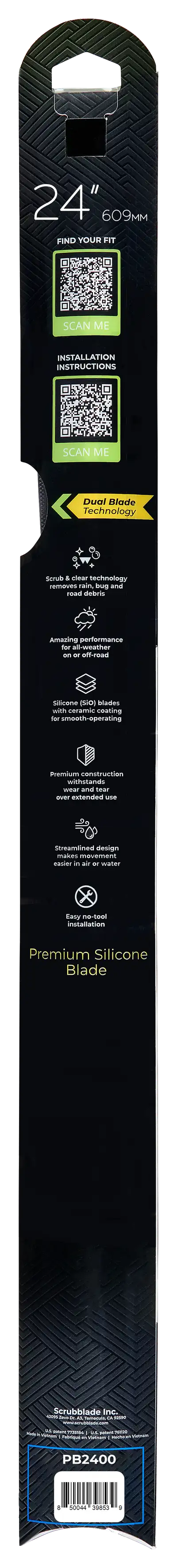 Scrubblade Scrubblade - 24 610mm Black Edition Silicone Wiper Blade - PB2400