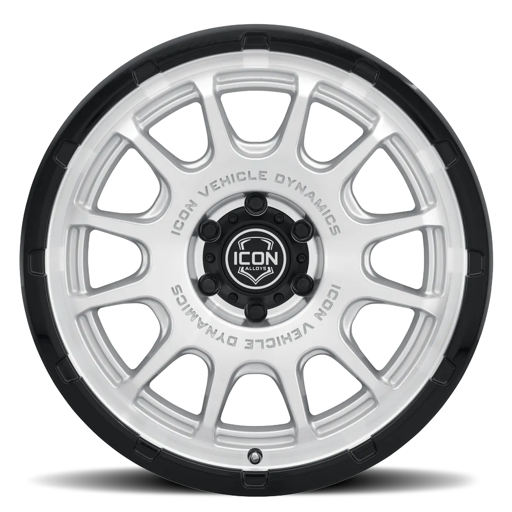 ICON ALLOYS | Rancho | Double Black | Silver Machined/Gloss Black Lip | Satin Bronze / Gloss Black Lip product image