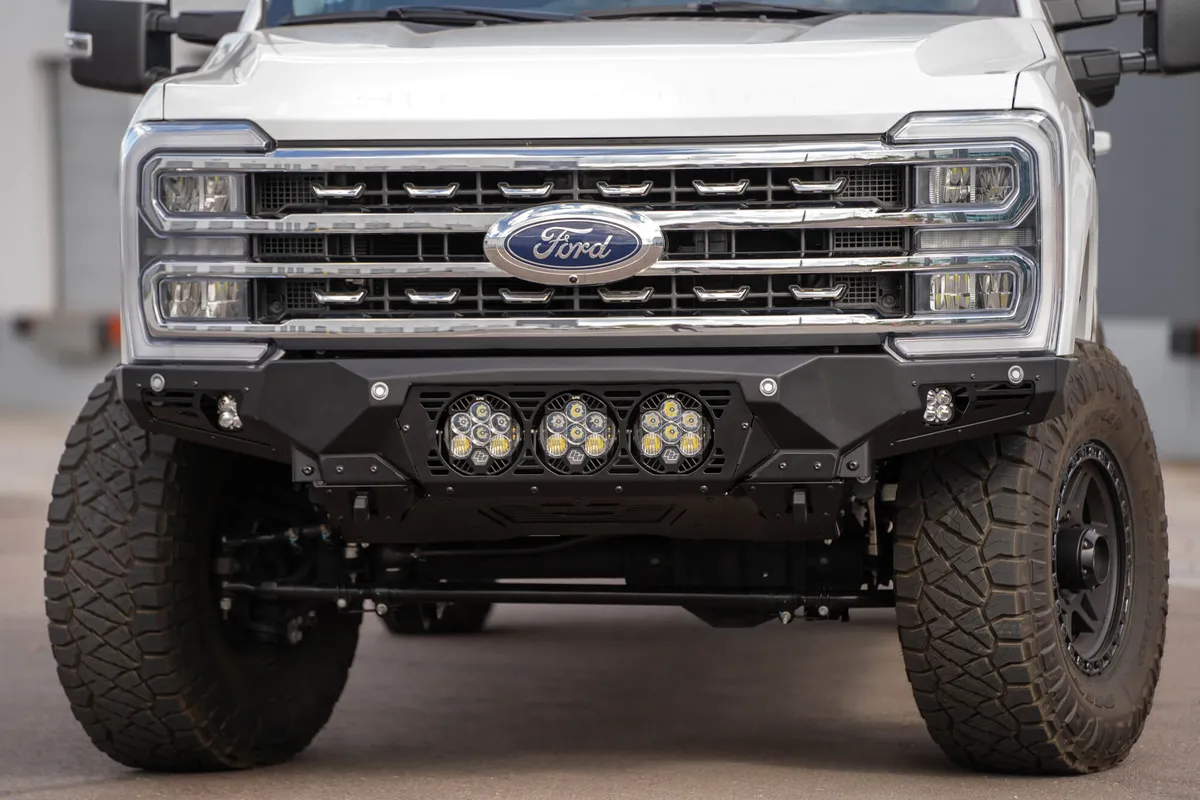 23c F250/F350 Bomber Front Bumper w/ Recessed Mounts For 3 Baja Lp6 Lights product image