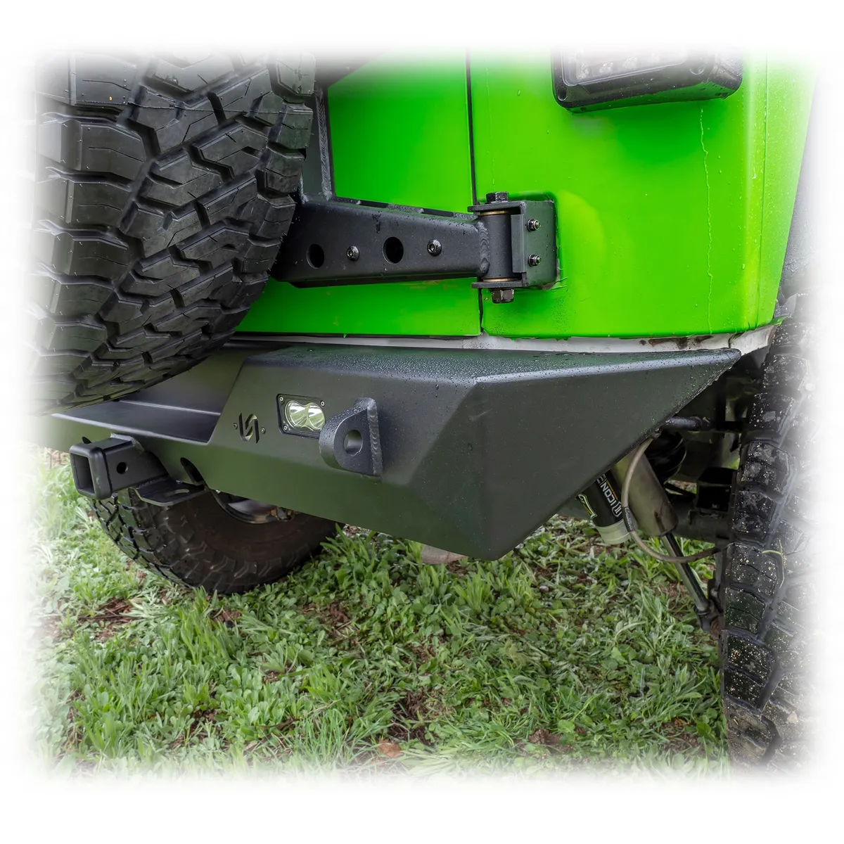 Jeep JK Rear Bumper with LED Pod Lights & Hitch Receiver | 2007–2018 product image