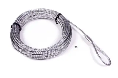 Warn WARN - For Warn RT25 and 30 Series/ A2000/ A2500/ 2.5ci or 3.0ci Winches with Aluminum Drum; 3/16 Inch Diameter x 50 Foot Length; Galvanized Aircraft Wire; L